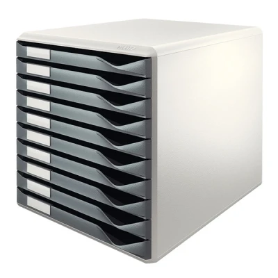 Image de LEITZ set à formulaires,10 tiroirs, gris clair/gris fonc‚