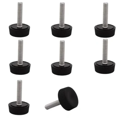 Afbeelding van SKIR&#039;CO 8 stuks nivelleringsvoeten M5 x 20 mm, ronde verstelbare metalen poten, schroefdraadstang, nivelleervoet