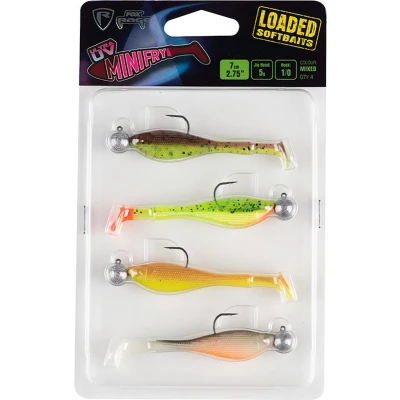 Afbeelding van Fox Rage Loaded Softbaits Ultra UV Mini Fry Mixed (4 pcs) 7cm Jighead 5g Haak 1/0