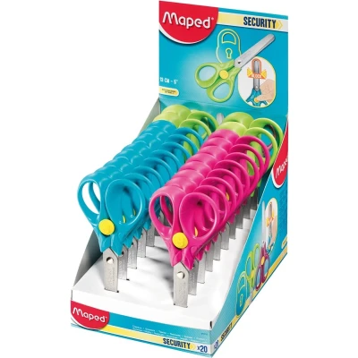Afbeelding van Maped Schere Security 13cm fbg.sort. Universeel Rechte knip Meerkleurig