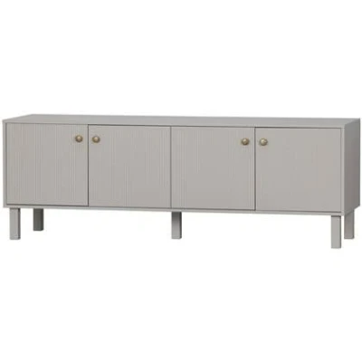 Afbeelding van WOOOD Madu TV meubel Grenen Wolkengrijs 56x160x46