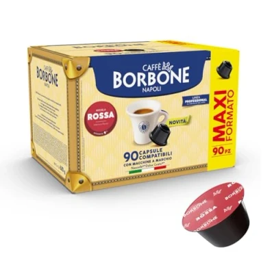 Image de Caffè Borbone café Mélange Rouge 90 Capsules (6 paquets de 15) Compatibles avec les Machines à Nescafé* Dolce Gusto*