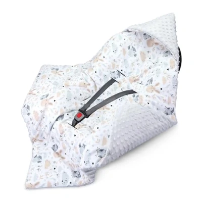 Afbeelding van Babydeken, 90 x cm, geschikt voor autostoel, kinderwagen, winterdeken, Hert lichtgrijs