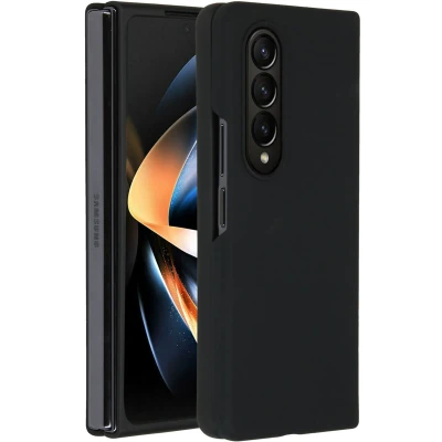 Afbeelding van Accezz Hoesje Geschikt voor Samsung Galaxy Z Fold 4 Siliconen Liquid Silicone Backcover Zwart
