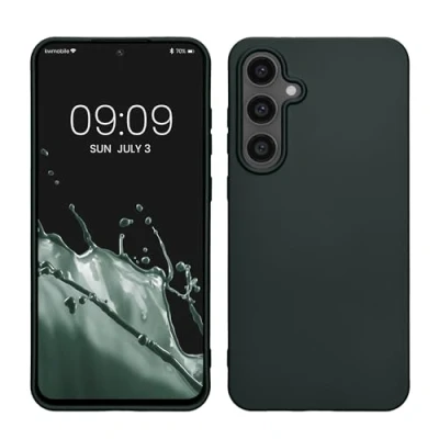 Afbeelding van kwmobile telefoonhoesje geschikt voor Samsung Galaxy S24 FE Hoesje smartphone Back cover in metallic petrol