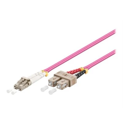 Image de goobay Câble réseau SC multi mode (M) pour LC 5 m fibre optique 50 / 125 microns OM4 sans halogène violet