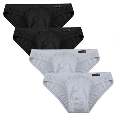 Afbeelding van Avidlove Heren ondergoed set van 4 slips Micro Modal zijdezachte onderbroek, 2 x zwart/2 grijs., M