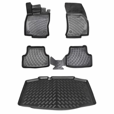 Afbeelding van Design rubberen matten en kofferbakmat voor Seat Ibiza 5 (V) vanaf 2017 Antislip met cm hoge rand