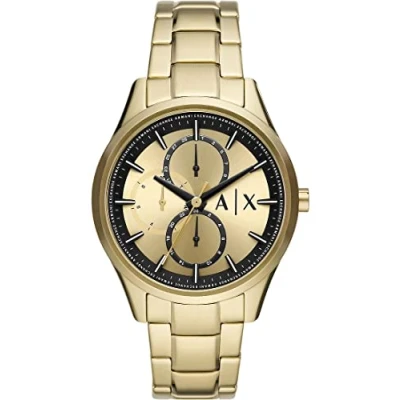Afbeelding van Armani Exchange Multifunctioneel horloge voor heren, van minimaal 50% gerecycled roestvrij staal, kastmaat: 42 mm, Kleur: goud, eenheidsmaat, armband, goudkleurig., Armband