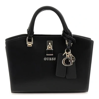 Afbeelding van GUESS Handtas Schoudertas Queensland Mini Satchel Bag Black Zwart