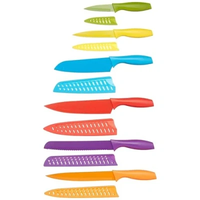 Afbeelding van Amazon Basics Set van 12 veelkleurige messen