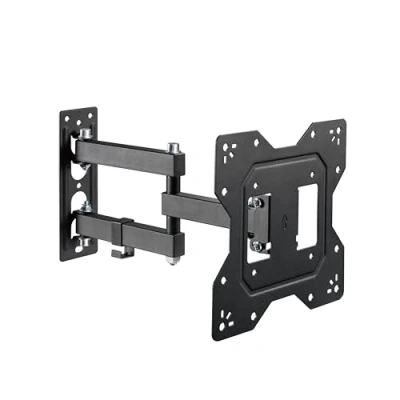 Afbeelding van PureMounts TV muurbeugel, universele kantel en zwenkbeugel met scharnierarm, max. VESA 200 x mm, voor platte gebogen schermen van 23 tot 43 inch 30 kg, zwart