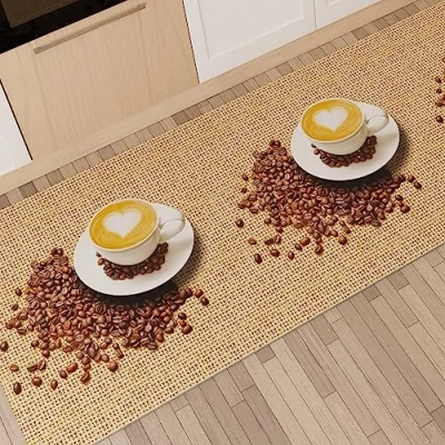 Afbeelding van Petti Artigiani Italiani keukenmat, antislip en wasbaar, 52 x 140 cm, motief koffie 2, 100% Made in Italy