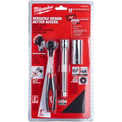 Afbeelding van MILWAUKEE Tradesman 3/8&quot; dopsleutelset four flat 12 delig 48229001