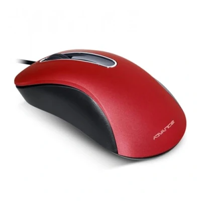 Afbeelding van Suza Advance Shape 3D Muis optisch 3 knoppen met bekabeling USB rood