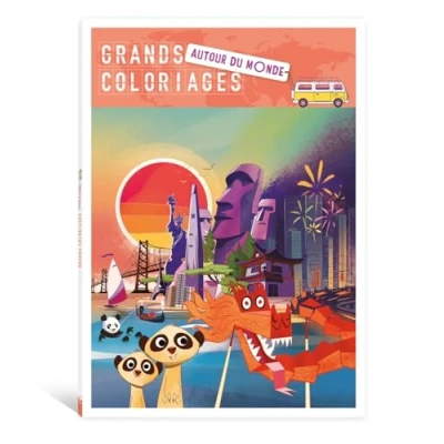 Afbeelding van AUTOUR DU MONDE GRANDS COLORIAGES