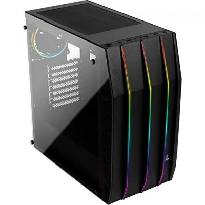 Afbeelding van AEROCOOL Klaw RGB zwart (gehard glas) Behuizing zonder voeding ATX formaat