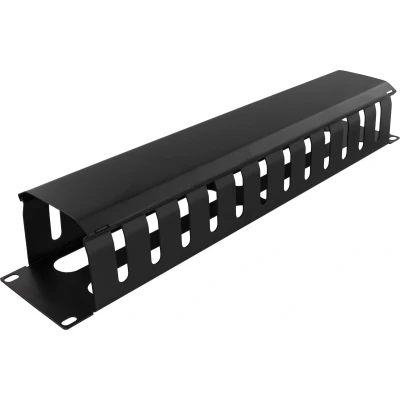 Afbeelding van Deltaco 19 26, Paneel voor kabelbeheer, Zwart, Metaal, 2U, 481 mm, 75 mm