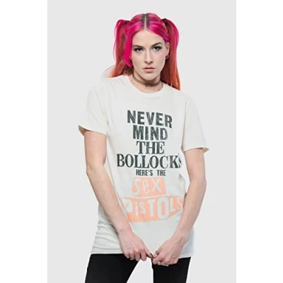 Afbeelding van Sex Pistols Bollocks Distressed Heren T shirt S Creme