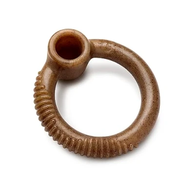 Afbeelding van benebone ring medium baconsmaak , kan gevuld worden met oa peanutbutter, smeerkaas...tandverzorgend knaagspeelgoed