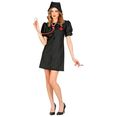 Afbeelding van Widmann Verpleegster &amp; Masseuse Kostuum Zwarte Van De Dood Vrouw Zwart Small Halloween Verkleedkleding