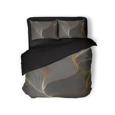 Afbeelding van Eleganzzz Dekbedovertrek Lush Gold Grey 240x200/220cm Micropercal Lits Jumeaux Dekbedovertrekken