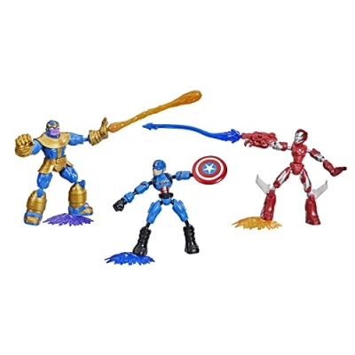 Image de Pack de 3 Figurines Avengers Marvel Bend and flex