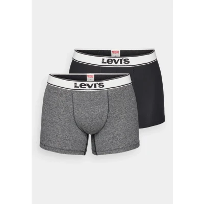 Afbeelding van Levi&#039;s MEN Vintage Heather Boxer Brief Organic 2PACK Onderbroeken, Heren, Maat: Small, Black
