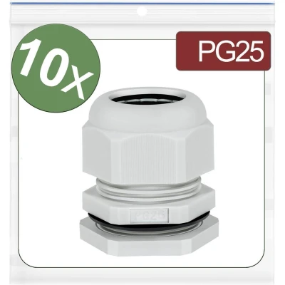 Afbeelding van Quadrios 24CA398 Wartel PG25 Polyamide Grijs 10 stuk(s)