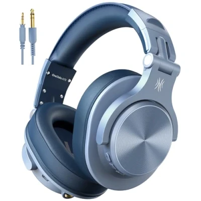 Afbeelding van OneOdio A70 Overear Bluetooth hoofdtelefoon, bekabelde en draadloze stereo hoofdtelefoon met microfoon, 72 uur speeltijd, CVC 8.0, 3,5 6,35 mm jackstekker, opvouwbaar, voor