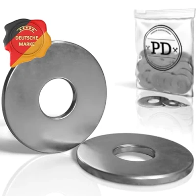 Afbeelding van PD® Metalen sluitringen M8 (DIN 9021 / ISO 7093) platte roestvrij staal A2 V2A roestvrijstalen sluitring voor schroeven en schroefdraadbouten met grote diameter 100