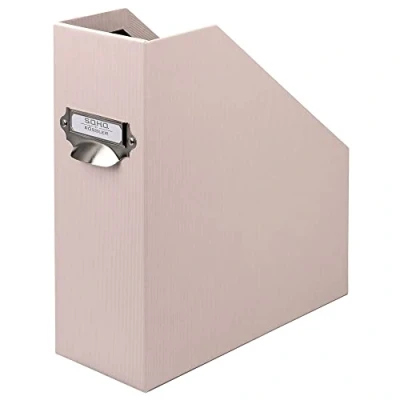 Afbeelding van Rössler Papier 1318452581 S.O.H.O. tijdschriftenhouder voor DIN A4, met handvat en beschrijfbaar etiket, 11,5 x 26 31,5 cm, poeder, 1 stuk