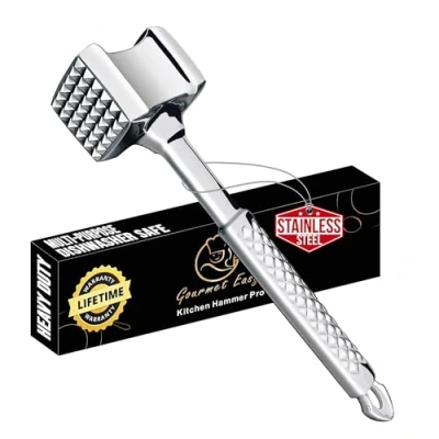 Afbeelding van Vlees Tenderizer RVS Premium Classic Meat Hammer Keuken Mallet Kip, Conch, Kalfskoteletten Tool Pounder Flattener Niet SLIP Grip me