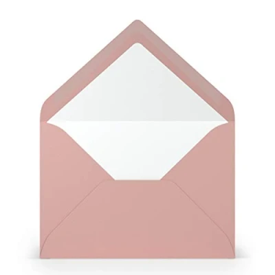 Afbeelding van PAPERADO 100 enveloppen DIN B6 oudroze, geribbeld, g/m², zonder venster, 17,8 x 12,5 cm, met natte sluiting, puntige klep