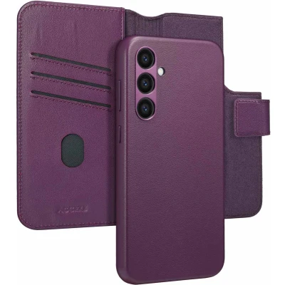 Afbeelding van Accezz Hoesje Geschikt voor Samsung Galaxy S24 Plus Met Pasjeshouder Leather Bookcase 2 in 1 MagSafe paars