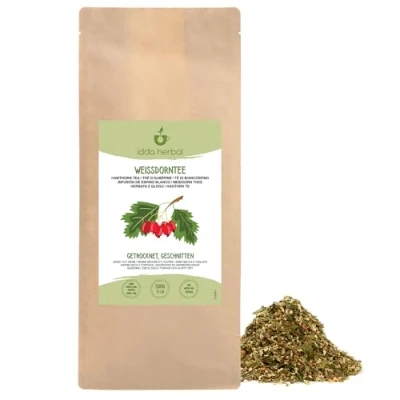 Afbeelding van Meidoornthee, gesneden, voorzichtig gedroogd, 100% zuivere en natuurlijke haagdoorn voor de bereiding van thee, kruidenthee, meidoornthee (500 g)