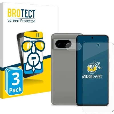 Afbeelding van 3x BROTECT AirGlass Glas Screenprotector voor Google Pixel 8 (Voor+Camera)