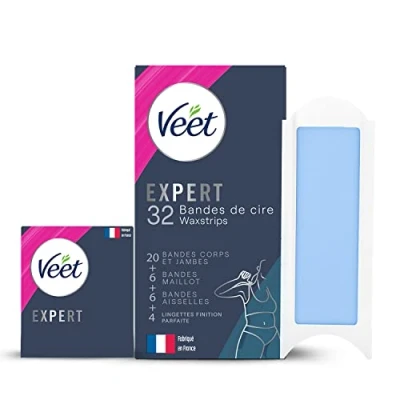 Afbeelding van Veet Expert 32 koude wasstrips set benen, bikini&#039;s en oksels gevoelige huid perfecte afwerking langdurige ontharing