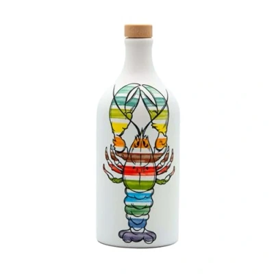 Afbeelding van Frantoio Muraglia Hummer Pop Art Keramische pot met extra vierge olijfolie, 500 ml, intensieve fruitige essence, handgemaakt en gedecoreerd door onze ambachtslieden uit Apulië