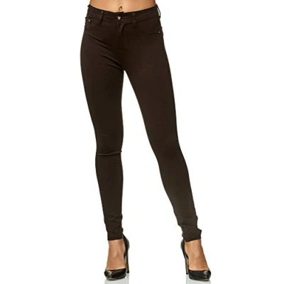 Afbeelding van Elara Chunkyrayan Jeggingbroek voor dames, stretch, skinny fit, Bruin rendier
