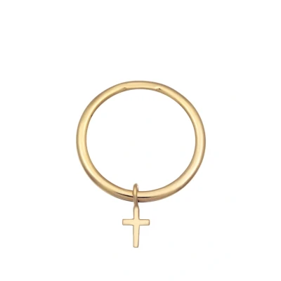 Afbeelding van Elli BAND Stapel Kreuz Ring, Dames, Maat: 54, Gold