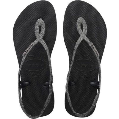 Afbeelding van Havaianas Luna Premium II Dames Slippers Black/Dark Grey Maat 35/36