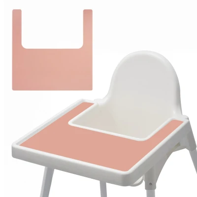 Afbeelding van Dutsi Siliconen Placemat voor IKEA Kinderstoel Oudroze BPA Vrij Hygiënisch en Duurzaam Antilop