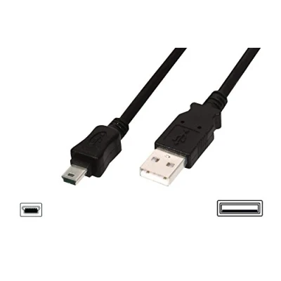 Afbeelding van Digitus USB kabel 2.0 A stekker, mini B stekker 3.00 m Zwart AK 300108 030 S