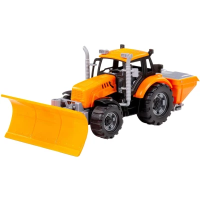 Afbeelding van Cavallino Tractor met Sneeuw Ploeg Geel, Schaal 1:32