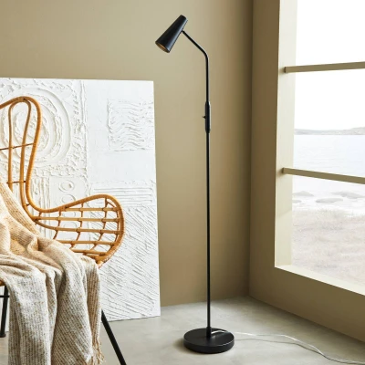 Afbeelding van Vloerlamp Crest zwart beweegbare kap