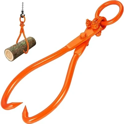 Image de VEVOR Pince Forestière pour Troncs 457,2 mm de Levage Bois Bûches Crochets 2 Griffes Pivotante Capacité Charge 350 kg à en Acier Tracteurs VTT Camions Chariots Élévateurs
