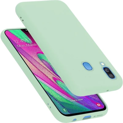 Afbeelding van Cadorabo Hoesje geschikt voor Samsung Galaxy A40 in LIQUID LICHT GROEN Beschermhoes gemaakt van flexibel TPU silicone Case Cover