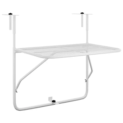 Afbeelding van vidaXL Balkontafel, wit, 60 x 40 cm, staal