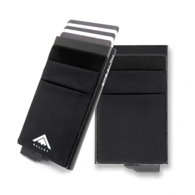 Afbeelding van Stealth Wallet Minimalistische portefeuille met pop up kaarthouder, in geschenkdoos, van licht en dun aluminium, creditcard etui RFID /NFC blokkering, Minimalistisch